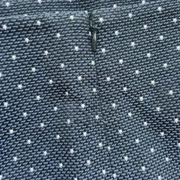 Loft black and blue skirt with white dots, front pockets and zipper, size 12​ - Picture 4 of 8